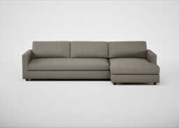 Heal's Nimbus 4 Seater Right Hand Corner Chaise Broad Weave Pebble Black Feet