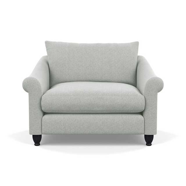 Heal's Devon Loveseat Melton Wool Limestone Black Stain Beech Feet - image 1