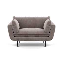 Heal's Allora Loveseat Smart Luxe Velvet Mushroom Black Feet