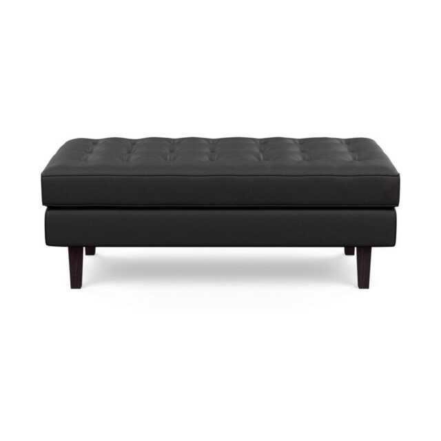 Heal's Hepburn Ottoman Leather Graphite Wenge Feet
