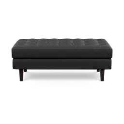 Heal's Hepburn Ottoman Leather Graphite Wenge Feet