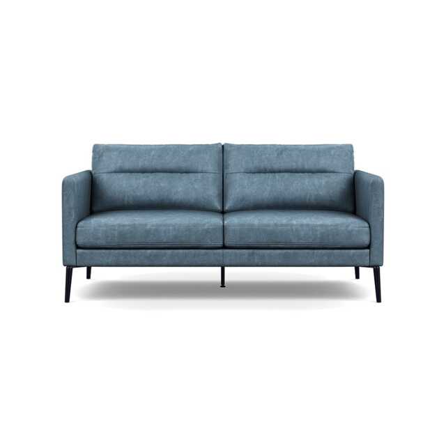 Heal's Altamura 2 Seater Sofa Old England Leather Blue Black Feet