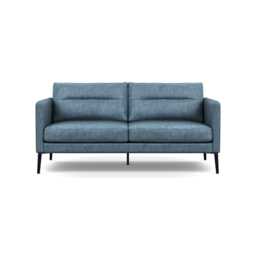 Heal's Altamura 2 Seater Sofa Old England Leather Blue Black Feet