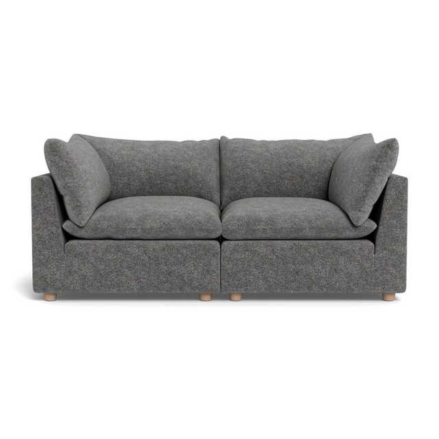 Heal's Astrid 3 Seater Sofa Melton Wool Shale Natural Beech Feet