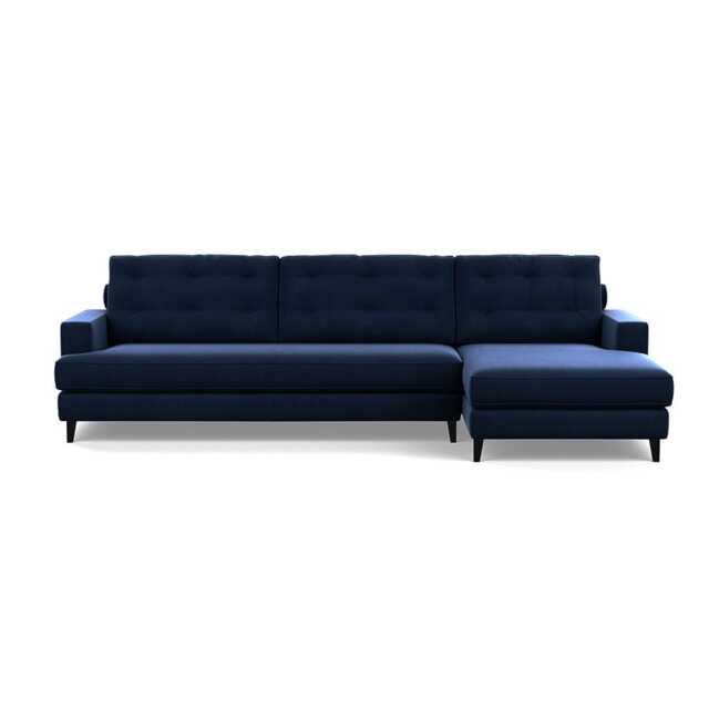 Heal's Mistral Right Hand Facing Corner Sofa Smart Velvet Dusk Black Feet