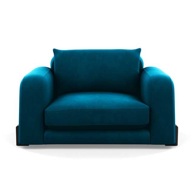 Heal's Nuvola Loveseat Velvet Teal Black Beech Feet