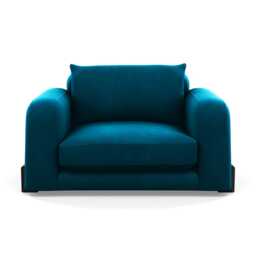 Heal's Nuvola Loveseat Velvet Teal Black Beech Feet