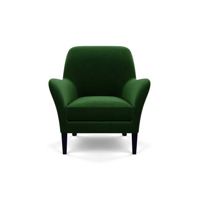 Heal's Wallis Armchair Smart Velvet Forest Black Painted Oak Feet