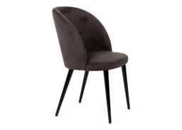 Heal's Austen Dining Chair Plush Velvet Asphalt Black Leg