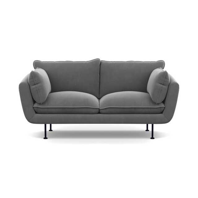 Heal's Allora 2 Seater Sofa Smart Velvet Mercury Black Feet