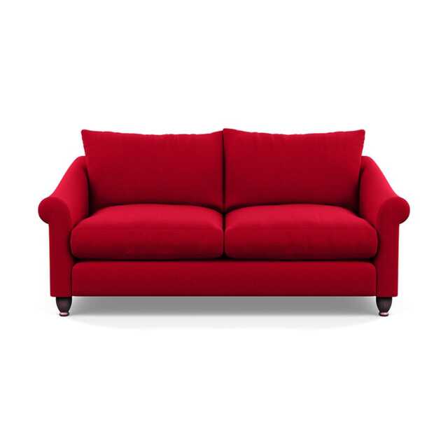 Heal's Devon 3 Seater Sofa Melton Wool Red Oxide Walnut Stained Feet
