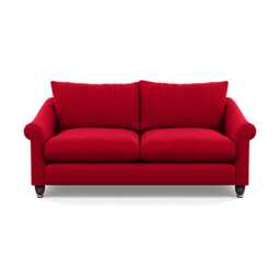 Heal's Devon 3 Seater Sofa Melton Wool Red Oxide Walnut Stained Feet