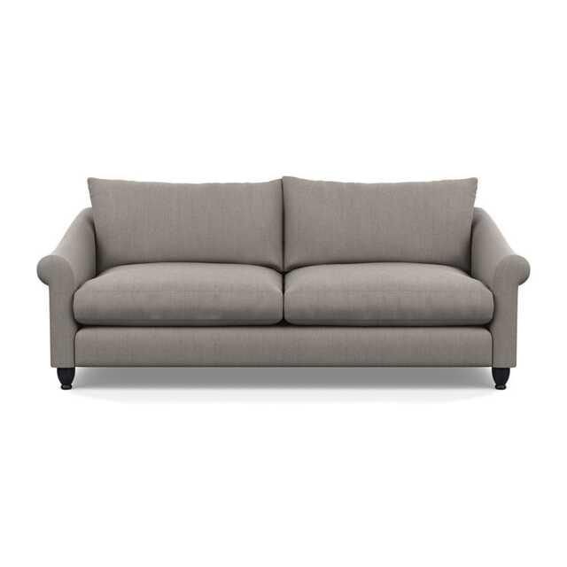 Heal's Devon 4 Seater Broad Weave Pebble Black Stain Beech Feet