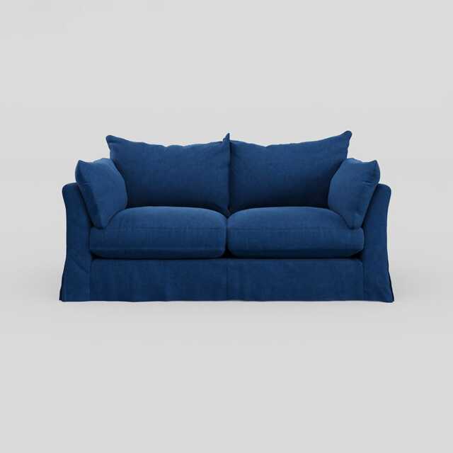 Heal's Tailor Loose Cover 3 Str Sofa Velvet Petrol Natural Beech Feet