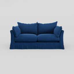Heal's Tailor Loose Cover 3 Str Sofa Velvet Petrol Natural Beech Feet