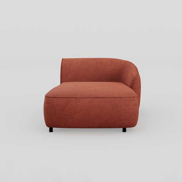Heal's Aurelie Chaise Module RHF Smart Luxe Velvet Tawny
