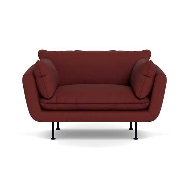 Heal's Allora Loveseat Capelo Linen-Cotton Etruscan Red Black Feet