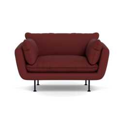 Heal's Allora Loveseat Capelo Linen-Cotton Etruscan Red Black Feet