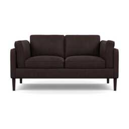 Heal's Sonno 2 Seater Heritage Leather Dark Walnut 2069 Wenge Black Feet