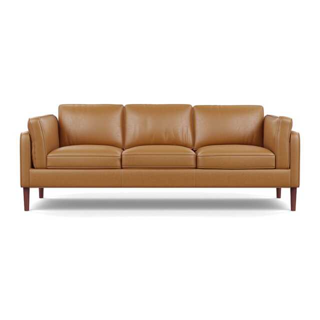 Heal's Sonno 4 Seater Daino Leather Parchment Walnut Feet - image 1