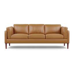 Heal's Sonno 4 Seater Daino Leather Parchment Walnut Feet