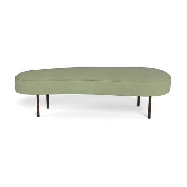 Heal's Isola Large Ottoman Siena Cotton Pistachio Bronze Feet