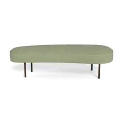 Heal's Isola Large Ottoman Siena Cotton Pistachio Bronze Feet