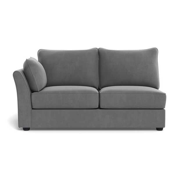 Heal's Tailor Medium Left Hand Facing Corner Unit Smart Velvet Mercury Black Feet