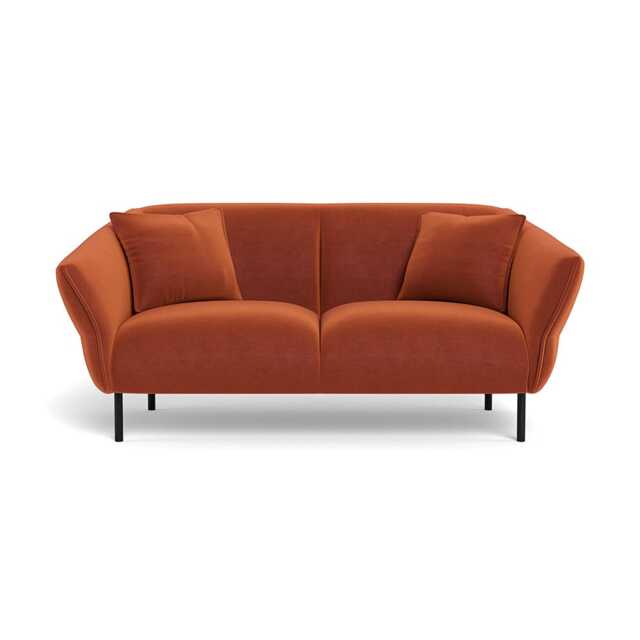 Heal's Alto 2 Seater Sofa Velvet Russet Black Feet