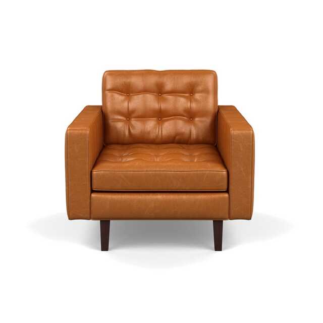 Heal's Hepburn Armchair In Stonewash Leather Toffee 277