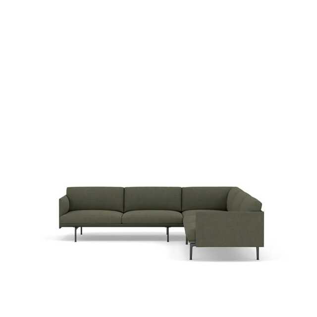 Muuto Outline Corner Sofa Kvadrat Fiord Fabric Dark Green 961