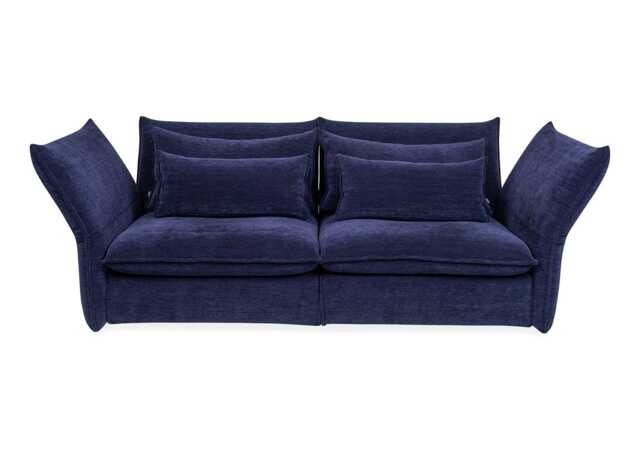 Vitra Mariposa 2.5 Seater Sofa F80 Iroko 2 Dark Blue