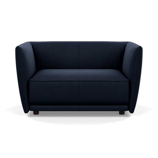 Heal's Valley Loveseat Nobilis Velvet Night Walnut Stain Feet - image 1