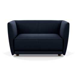 Heal's Valley Loveseat Nobilis Velvet Night Walnut Stain Feet