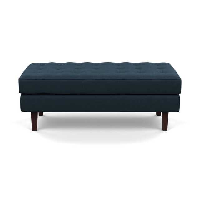 Heal's Hepburn Ottoman Siena Cotton Deep Sea Black