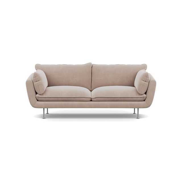 Heal's Allora 3 Seater Sofa Smart Velvet Pebble Stainless Steel Feet