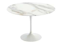 Knoll Saarinen Dining Table with White Base in Calacatta 107cm