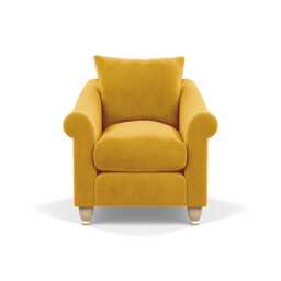 Heal's Devon Armchair Smart Luxe Velvet Canary Natural Feet