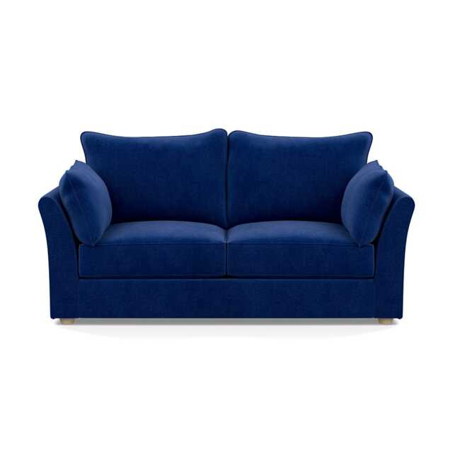Heal's Tailor 3 Seater Sofa Smart Luxe Velvet Azure Natural Beech Feet