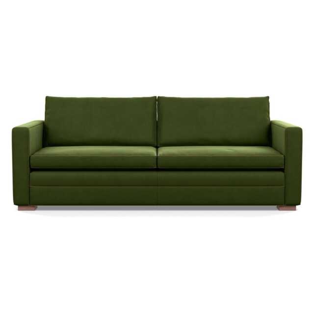 Heal's Palermo 4 Seater Sofa Nobilis Velvet Leaf Walnut Feet