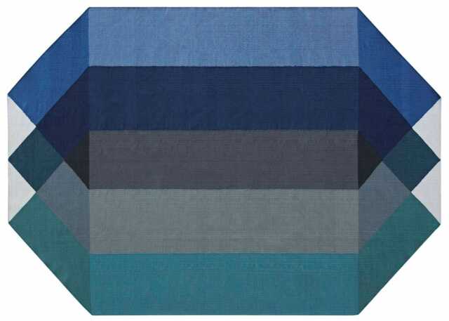 GAN Diamond Kilim Rug Blue & Green 300 x 390cm