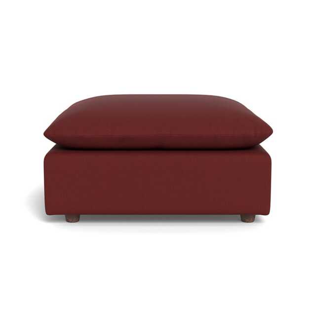Heal's Astrid Ottoman Capelo Linen-Cotton Etruscan Red Walnut Stained Beech Feet