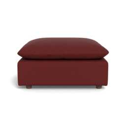 Heal's Astrid Ottoman Capelo Linen-Cotton Etruscan Red Walnut Stained Beech Feet