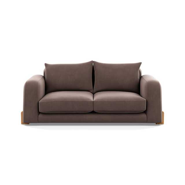 Heal's Nuvola 3 Seater Sofa Smart Velvet Mouse Natural Oak Feet
