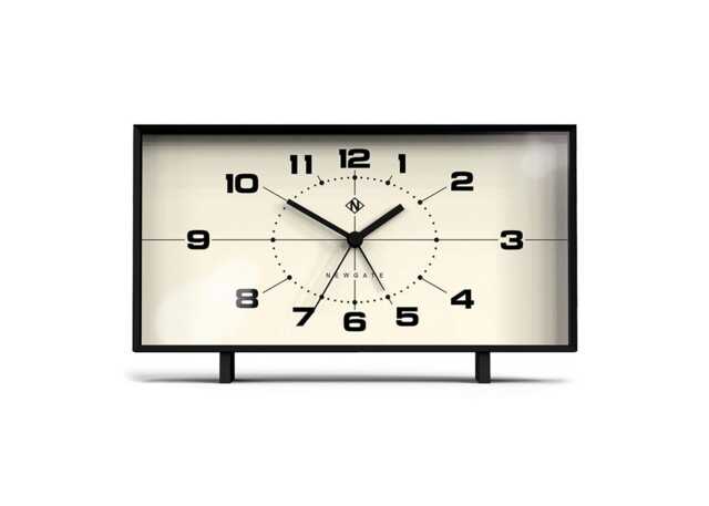 Newgate Wideboy Alarm Clock in Black with White face