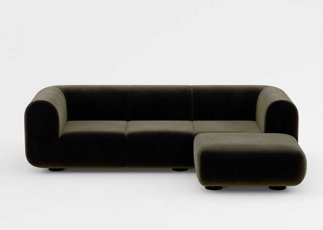 Tom Dixon Plump Corner Sofa Config 5 Royal 162 Black Legs