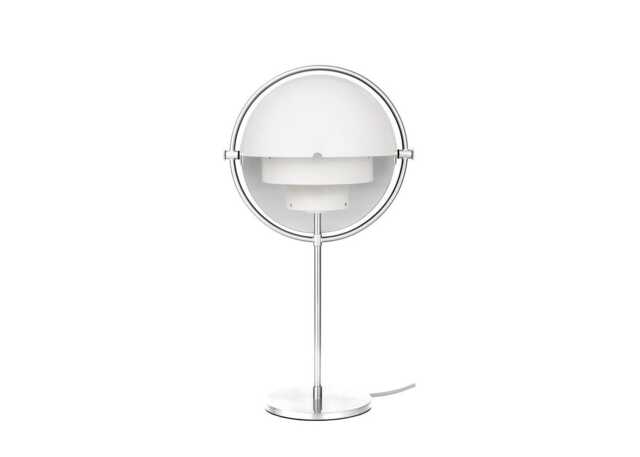 Gubi Multi Lite Table Lamp Chrome White Shade