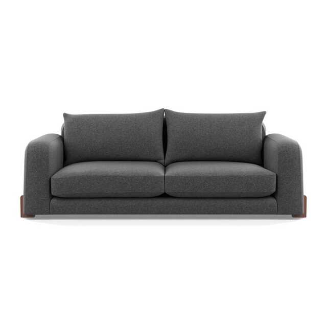 Heal's Nuvola 4 Seater Sofa Melton Wool Granite Walnut Stained Feet