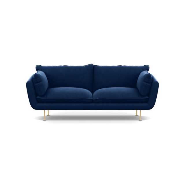 Heal's Allora 3 Seater Sofa Velvet Midnight Brass Feet