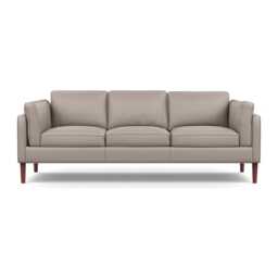 Heal's Sonno 4 Seater Leather Grain Light Grey 060 Walnut Feet - thumbnail 1